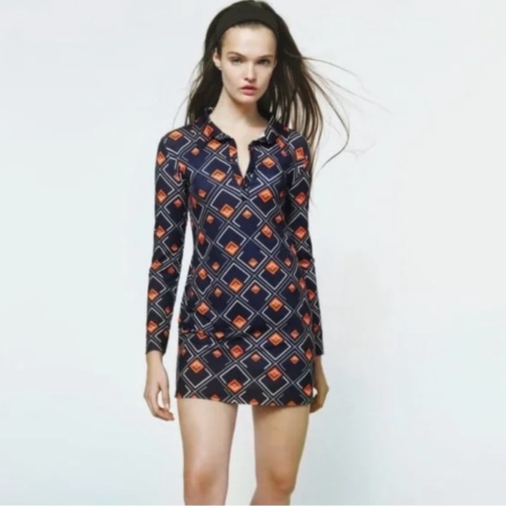 Zara Navy and Orange Asymmetrical DressNWT
